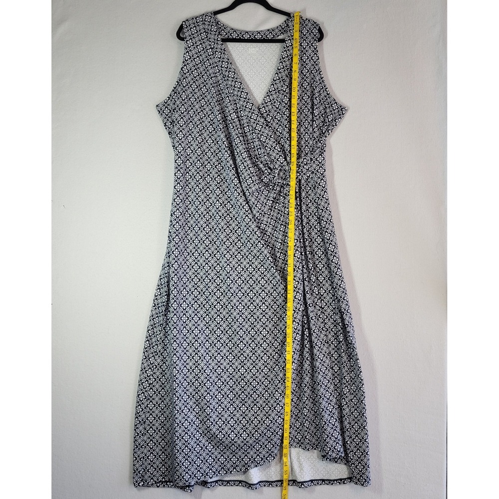 Lands' End Womens 2X Navy White Floral Faux Wrap Maxi Dress Tencel Modal NWT‎ - Picture 15 of 16